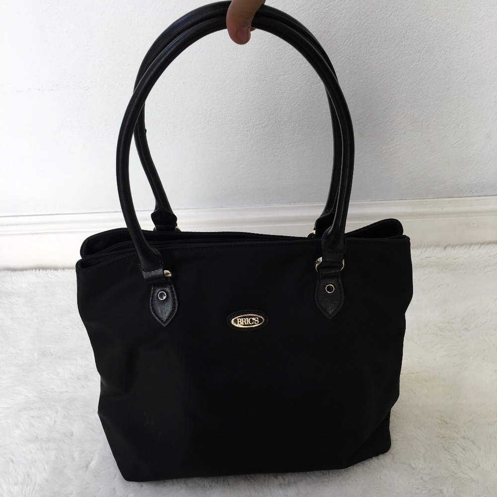 Brics Black Shoulder Tote Bag Nylon